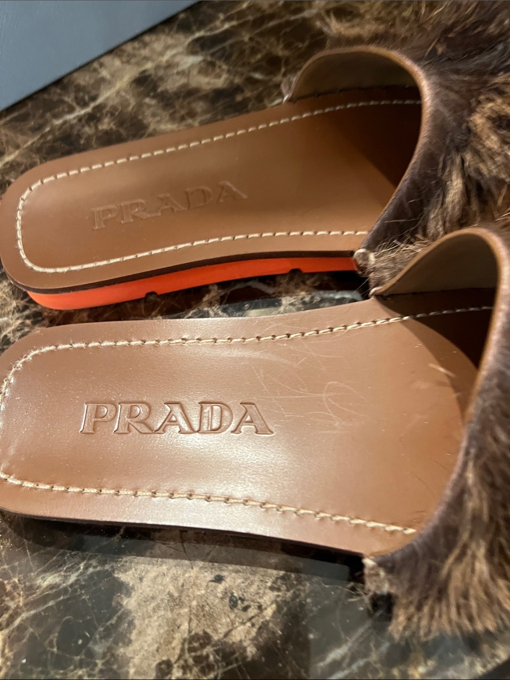 Prada Brown Fur Slide Mules - Picture 2 of 4